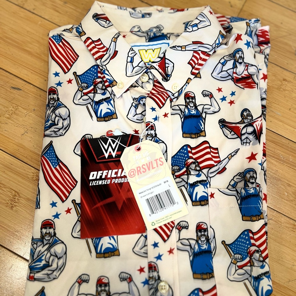RSVLTS Patriotic Hulk Hogan Shirt - Red, Blue, Cream
